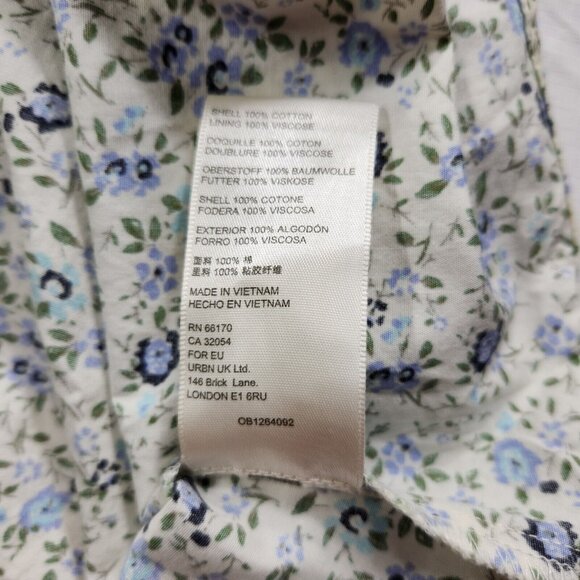 Free People Womens womens Size M Petunia Mini Dress Tea Combo Floral Green --21 - Picture 6 of 12